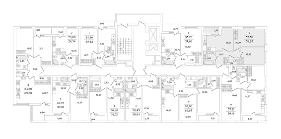 55,8 м², 2-комнатная квартира 11 100 000 ₽ - изображение 108