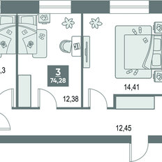 Квартира 75 м², 3-комнатная - изображение 2