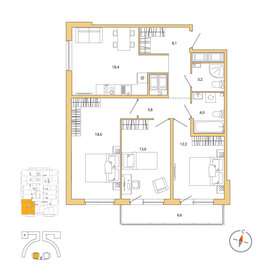 75 м², 3-комнатная квартира 14 950 000 ₽ - изображение 76