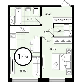 44 м², 1-комнатная квартира 4 500 000 ₽ - изображение 23