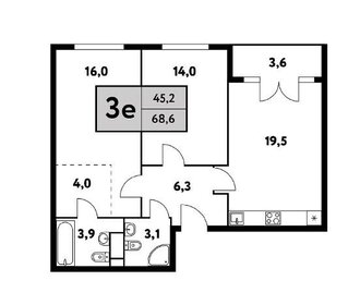 Квартира 62,8 м², 3-комнатная - изображение 1