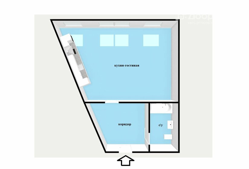 27,2 м², квартира-студия 3 700 000 ₽ - изображение 1