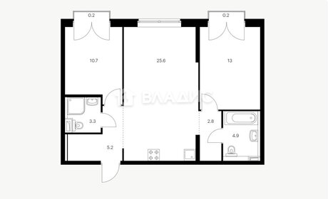 Квартира 63,5 м², 2-комнатная - изображение 1