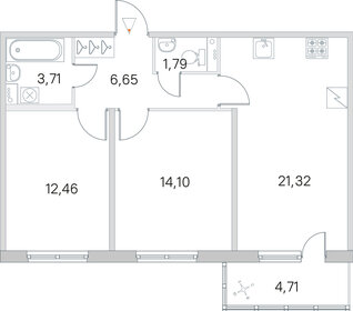 Квартира 61,4 м², 2-комнатная - изображение 1