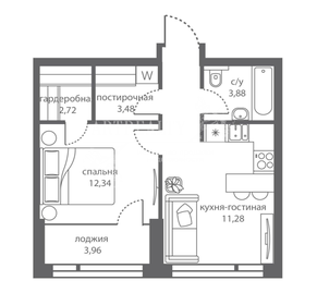 Квартира 40,5 м², 1-комнатная - изображение 1