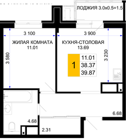 37,9 м², 1-комнатная квартира 6 636 291 ₽ - изображение 9