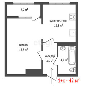 Квартира 42 м², 1-комнатная - изображение 2