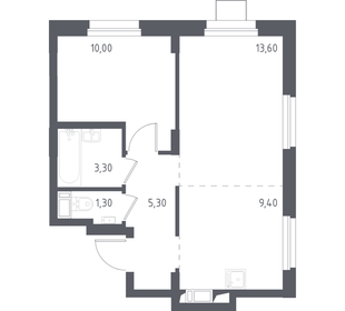 Квартира 43,5 м², 1-комнатные - изображение 1
