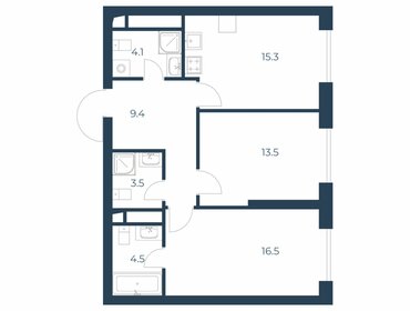 Квартира 66,8 м², 2-комнатная - изображение 1