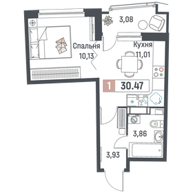 32,6 м², 1-комнатная квартира 4 200 000 ₽ - изображение 113