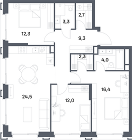 88,3 м², 3-комнатная квартира 39 156 544 ₽ - изображение 71