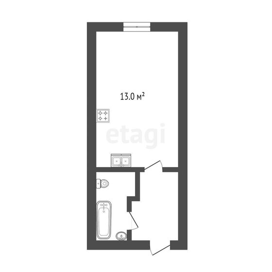 19,5 м², 1-комнатные апартаменты 4 099 000 ₽ - изображение 1