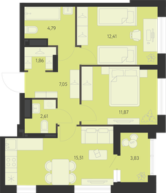 56,8 м², 2-комнатная квартира 8 092 000 ₽ - изображение 19