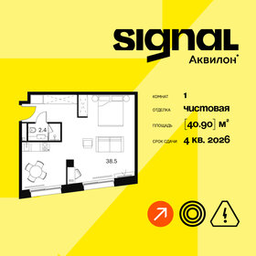 Квартира 40,9 м², 1-комнатные - изображение 1