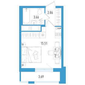Квартира 23,1 м², студия - изображение 1