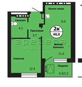40 м², 2-комнатная квартира 5 466 000 ₽ - изображение 70
