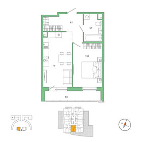 44 м², 1-комнатная квартира 8 775 000 ₽ - изображение 112