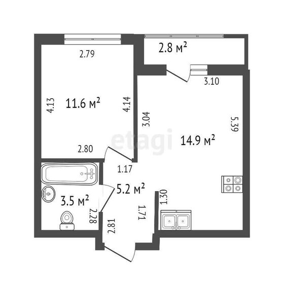 35,2 м², 1-комнатная квартира 5 300 000 ₽ - изображение 14