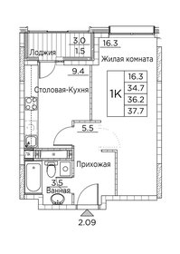 38 м², 1-комнатная квартира 7 253 418 ₽ - изображение 34