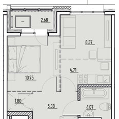 Квартира 37,8 м², 1-комнатная - изображение 2