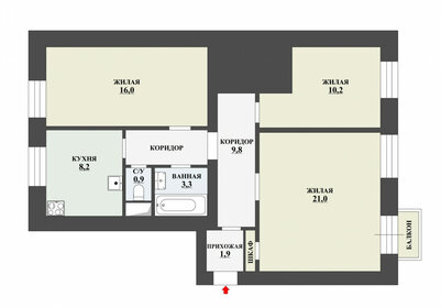 72,4 м², 3-комнатная квартира 12 590 000 ₽ - изображение 7