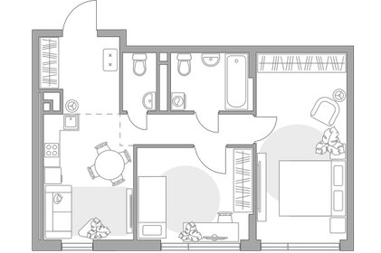 Квартира 55,7 м², 2-комнатная - изображение 1
