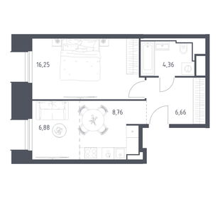 Квартира 42,9 м², 1-комнатные - изображение 1