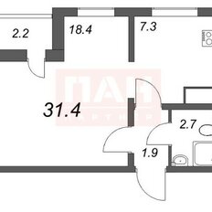 Квартира 31,4 м², 1-комнатная - изображение 1