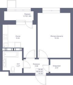 35,8 м², 1-комнатная квартира 8 627 800 ₽ - изображение 67