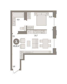 43 м², 1-комнатная квартира 24 500 000 ₽ - изображение 12