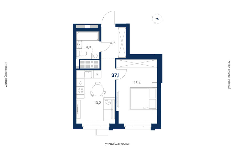 37,1 м², 1-комнатная квартира 7 373 589 ₽ - изображение 42