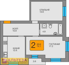 76,7 м², 2-комнатная квартира 12 272 000 ₽ - изображение 68