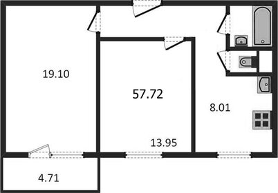 Квартира 57 м², 2-комнатная - изображение 1