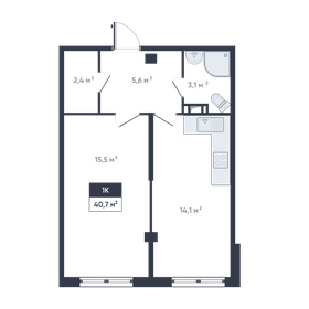 41,6 м², 1-комнатная квартира 6 200 000 ₽ - изображение 47