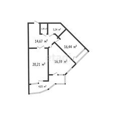 Квартира 74,9 м², 2-комнатная - изображение 2