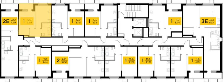 33 м², 1-комнатная квартира 5 500 000 ₽ - изображение 77