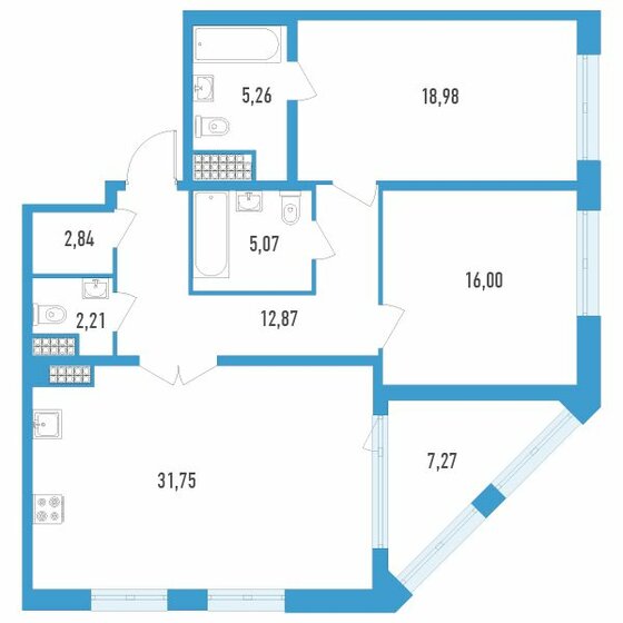 98,7 м², 2-комнатная квартира 26 654 400 ₽ - изображение 1