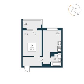 Квартира 39,6 м², 1-комнатная - изображение 1