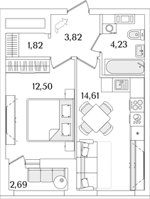 38,3 м², 1-комнатная квартира 9 492 403 ₽ - изображение 31