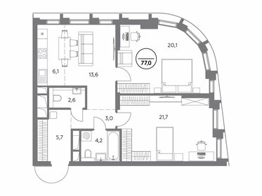 68,1 м², 2-комнатная квартира 32 415 600 ₽ - изображение 14