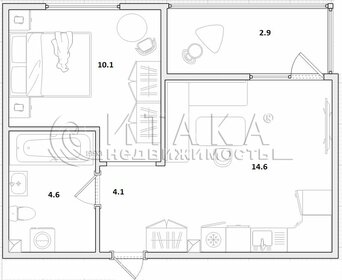 Квартира 33,4 м², 1-комнатная - изображение 1