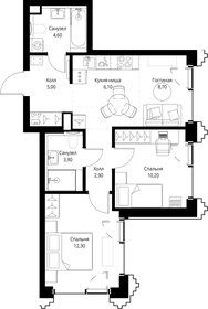 Квартира 54 м², 2-комнатная - изображение 2