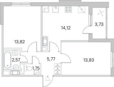 Квартира 53,7 м², 2-комнатная - изображение 1