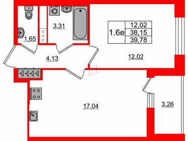 Квартира 38,2 м², 1-комнатная - изображение 1