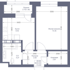 Квартира 36,9 м², 1-комнатная - изображение 2