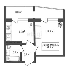 Квартира 34,2 м², 1-комнатная - изображение 1