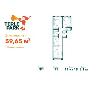 68,9 м², 2-комнатная квартира 9 300 000 ₽ - изображение 22
