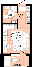 16,1 м², квартира-студия 1 070 000 ₽ - изображение 80