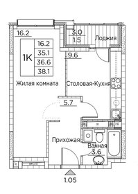 38 м², 1-комнатная квартира 7 555 244 ₽ - изображение 38