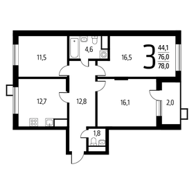 Квартира 78 м², 3-комнатная - изображение 1